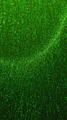 Abstract green digital background with binary code flowing — 8K royalty-free background stock photo