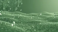 Abstract representation of digital data with water droplets on a green background — 8K royalty-free background stock photo