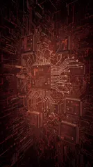 Abstract representation of a circuit board with glowing connections — 8K royalty-free background stock photo