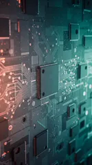 Close-up of a circuit board with microchips and electronic components — 8K royalty-free background stock photo