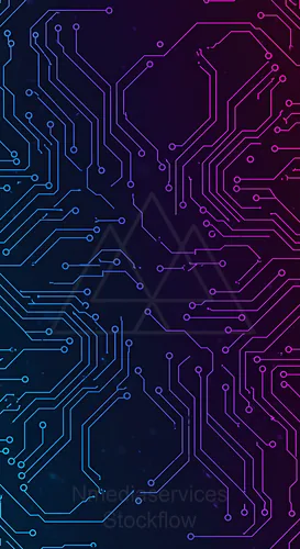 Abstract circuit board design with blue and pink colors — 8K royalty-free background stock photo
