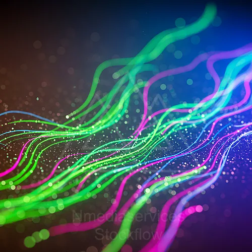 Abstract colorful light trails with sparkles on a dark background — 8K royalty-free background stock photo