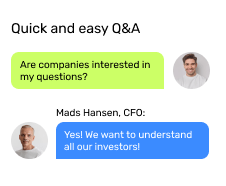 Investor Q&A feature demo