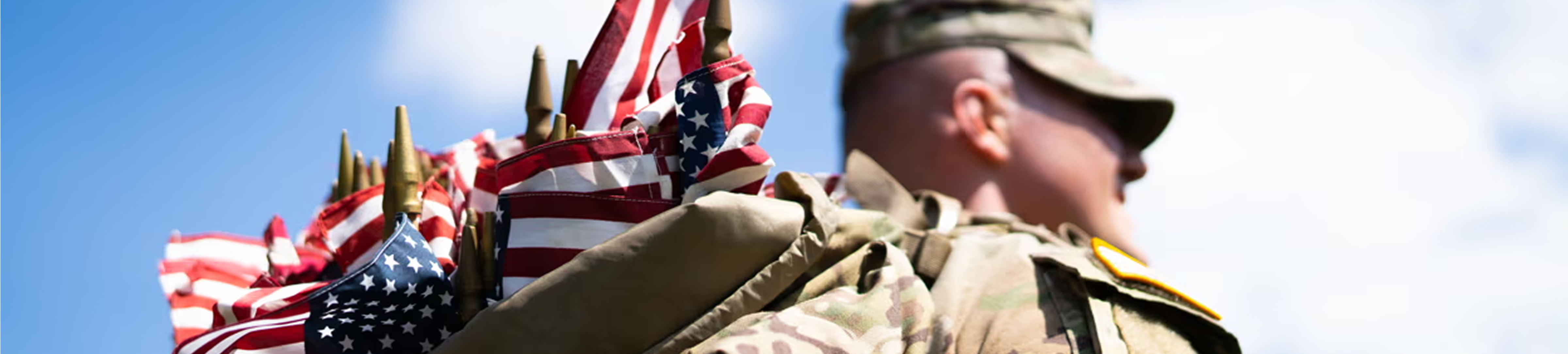 American flags carried in support of Stop Soldier Suicide