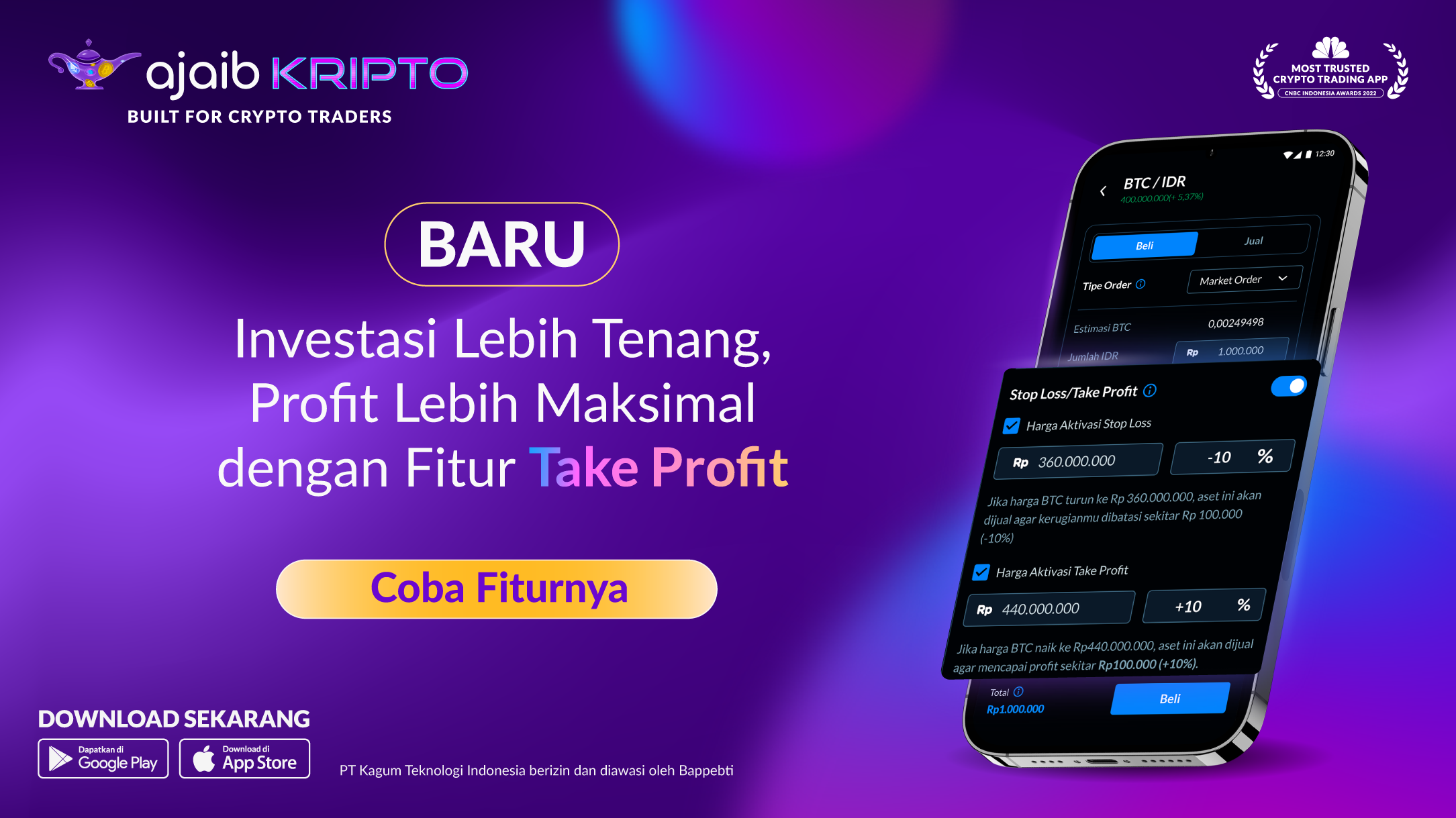 fitur take profit ajaib kripto