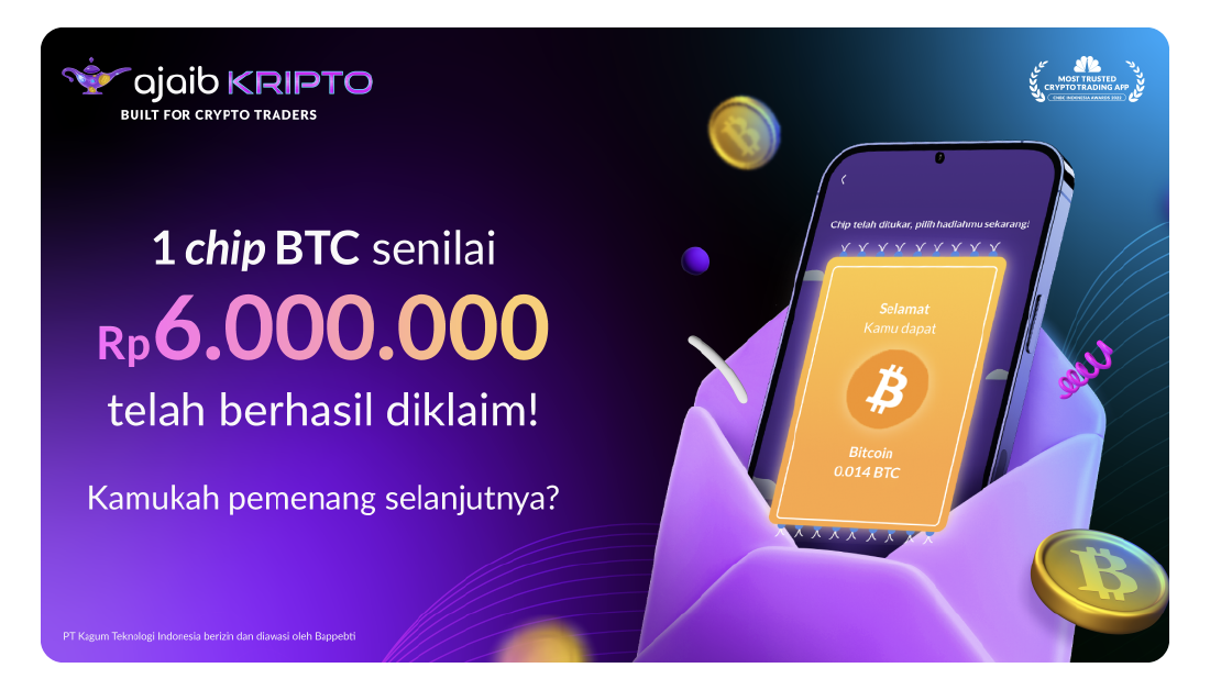 Ajak Teman join Ajaib Kripto, dapat BTC/ETH/DOGE GRATIS senilai hingga Rp6.000.000