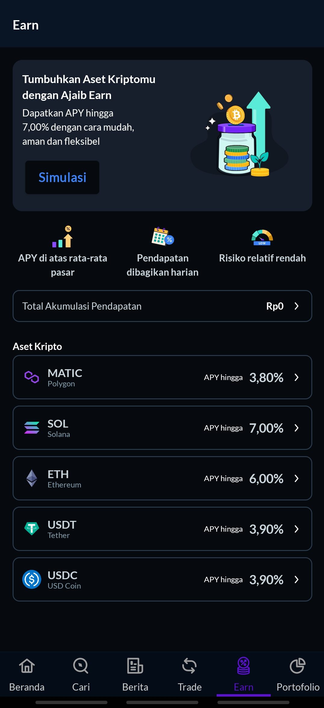 Fitur Earn Ajaib Kripto