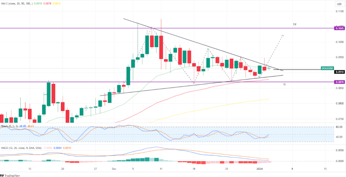 Harga Dogecoin 3 januari 2024