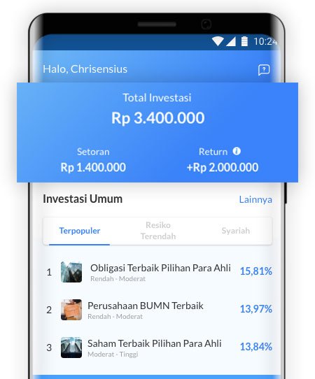 Tampilan aplikasi Ajaib investasi, sebelum dilakukan rekalkulasi