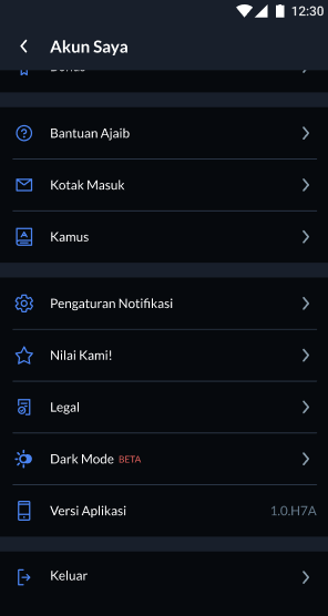 fitur dark mode aplikasi ajaib