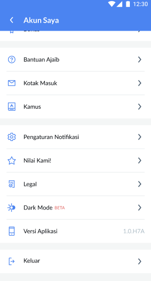 aktifkan fitur dark mode di aplikasi ajaib