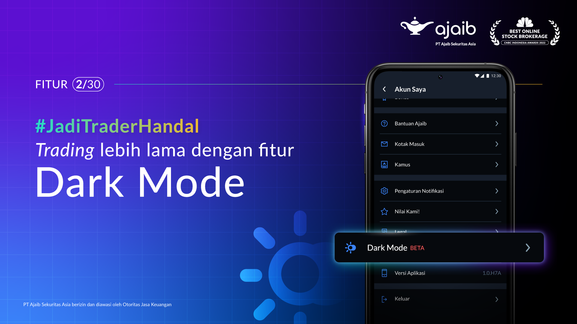 fitur dark mode Ajaib Sekuritas