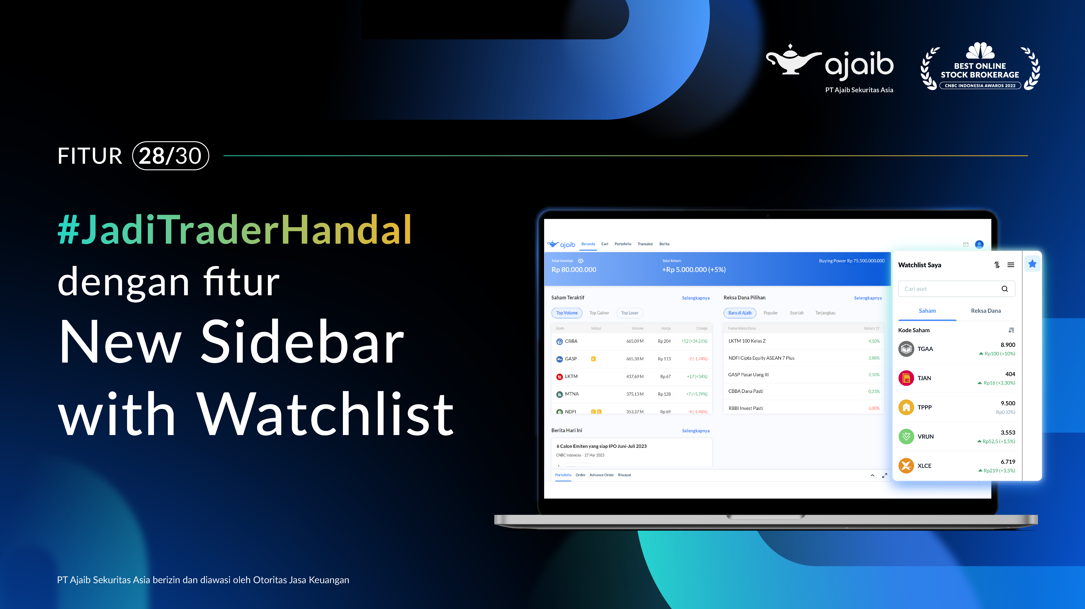 Fitur new sidebar with Watchlist