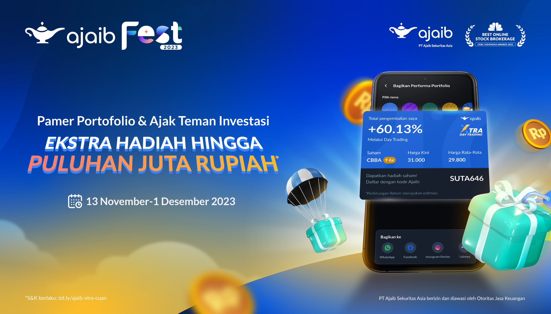 ekstra hadiah untuk top investor pamer portofolio