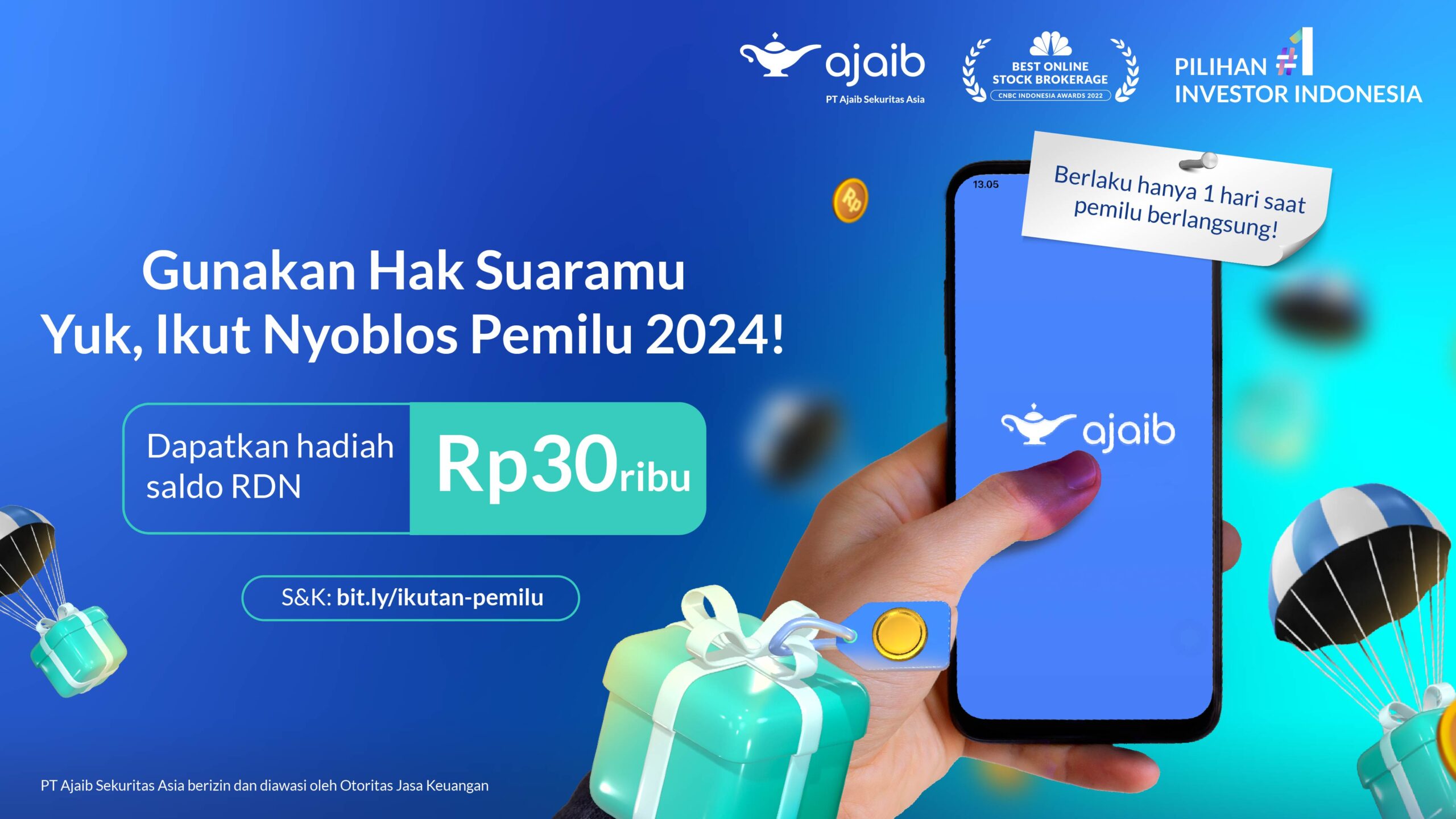 Giveaway pemilu 2024 di Ajaib