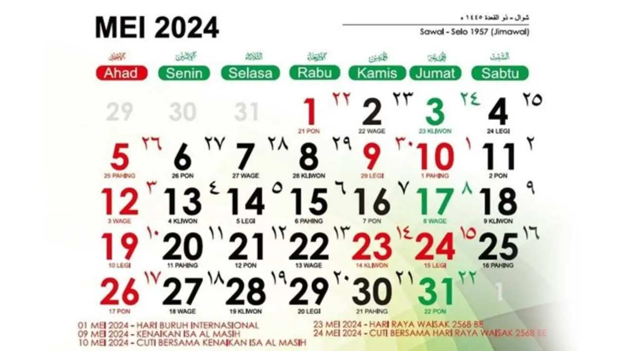 Tanggal Merah Mei 2024, Catat!