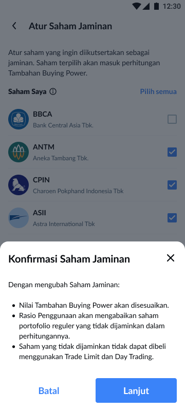 collateral saham Ajaib_confirmation