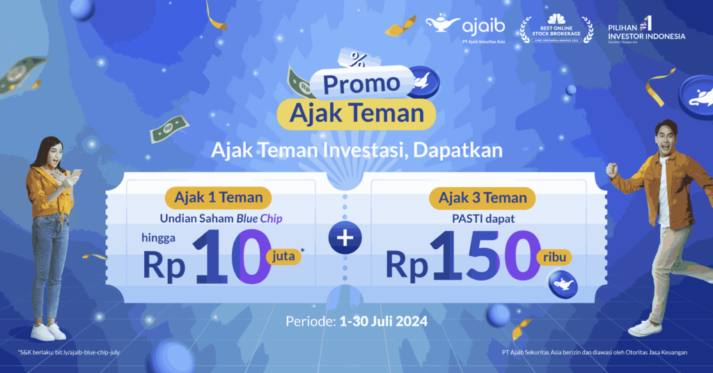 Ajak Teman Barengan Investasi di Ajaib, Menangkan Hadiah Saham Bluechip dan Saldo Rp150,000 untuk Modal Investasi!