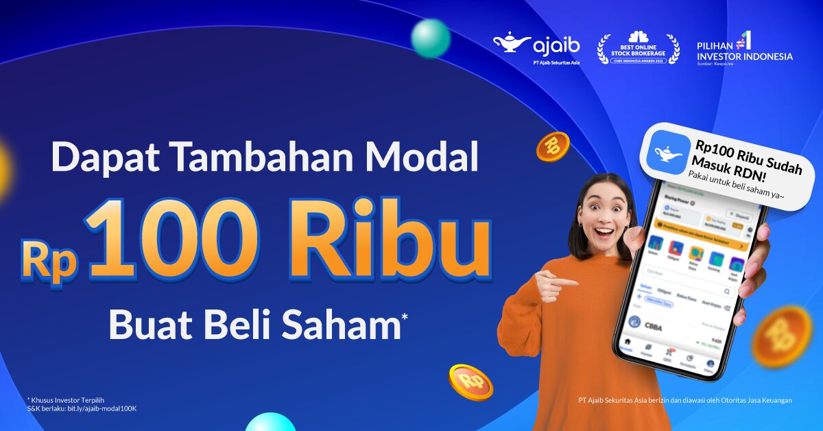 tambahan modal 100 ribu dari Ajaib