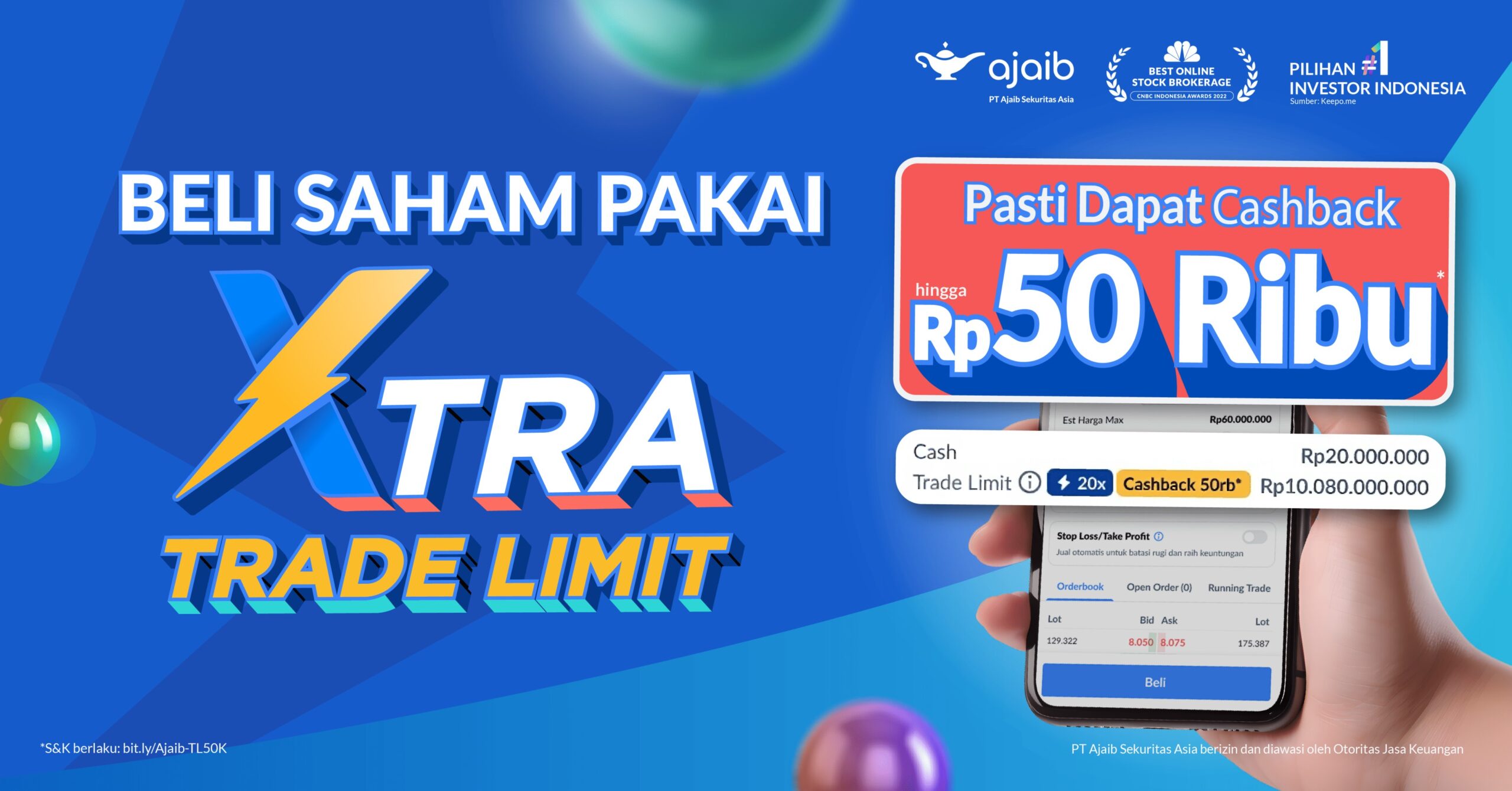 XTRA Trade Limit Ajaib, promo cashback