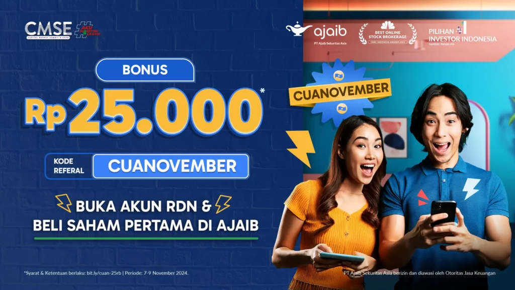 Bonus Rp25 Ribu dengan Jadi Investor Ajaib di CMSE 2024!