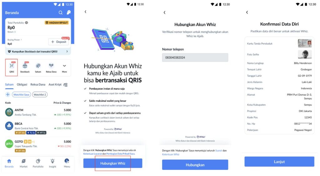 Cara aktivasi QRIS Whix di Ajaib