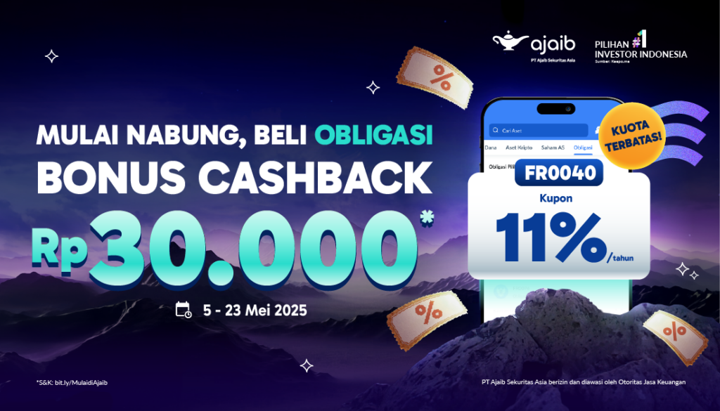 Mulai Nabung, Beli Obligasi Bonus Cashback Rp30.000