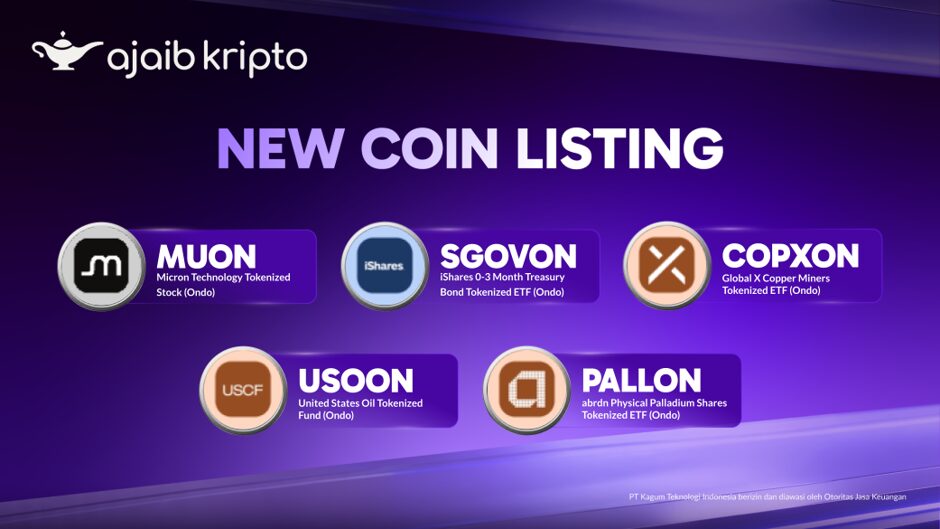 5 Koin Baru Listing di Ajaib (MUON, SGOVON, COPXON, USOON, PALLON)