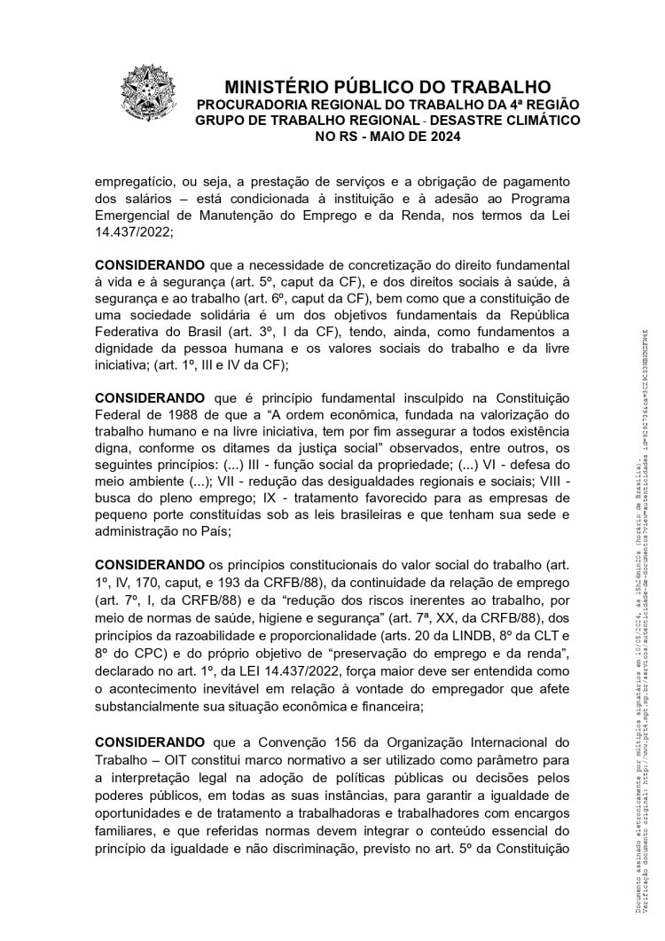 Recomendação Nº 02/2024 - GT Desastre Climático