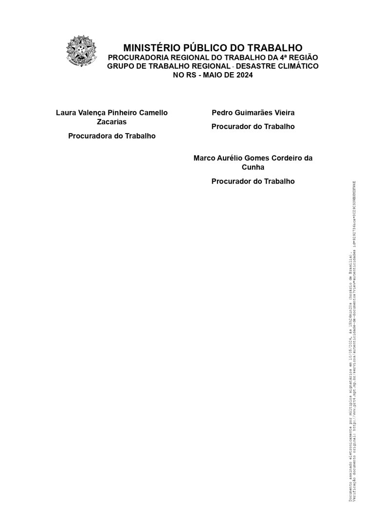 Recomendação Nº 02/2024 - GT Desastre Climático