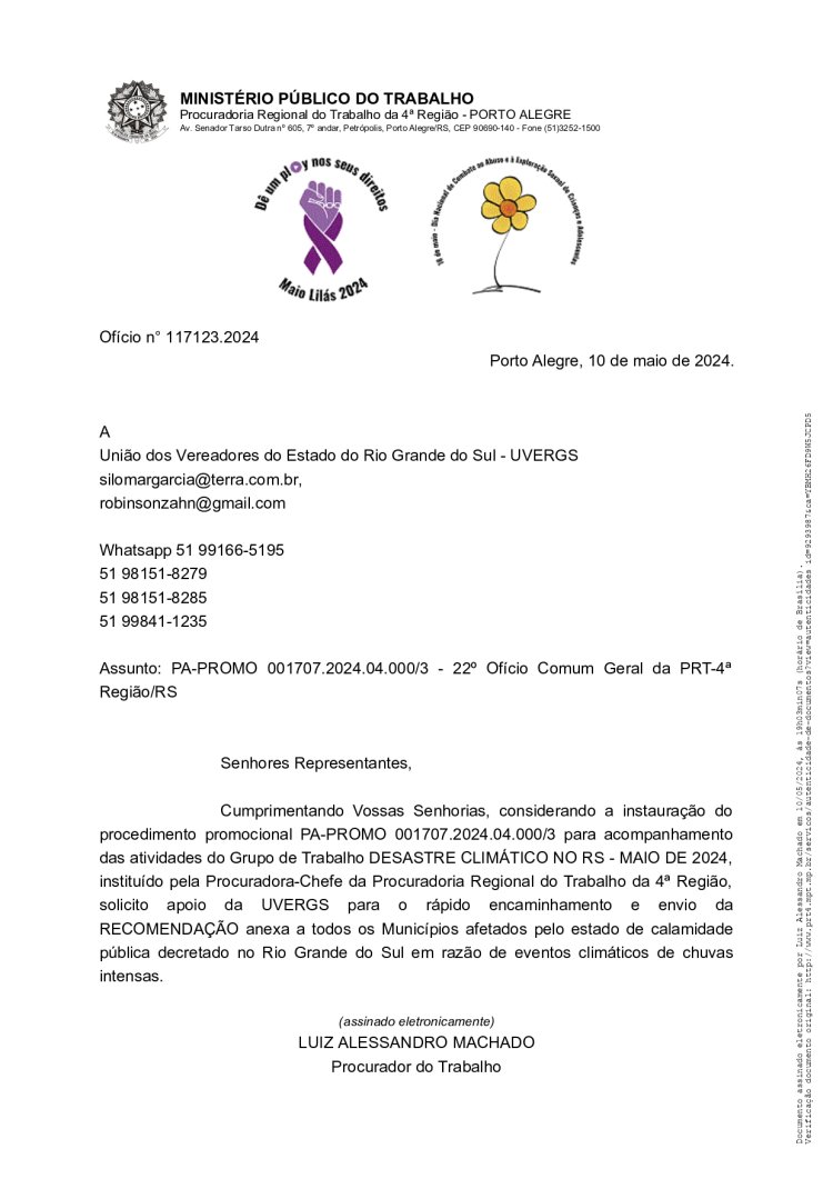 Recomendação Nº 02/2024 - GT Desastre Climático