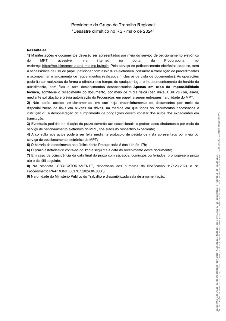 Recomendação Nº 02/2024 - GT Desastre Climático