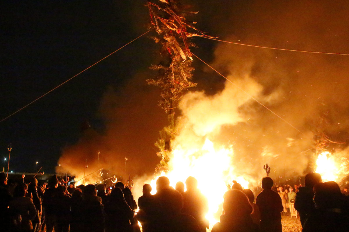 大磯の左義長 四百年の伝統を誇る火祭りは見どころ満載 最後は男衆が海に突っ込む オマツリジャパン 毎日 祭日