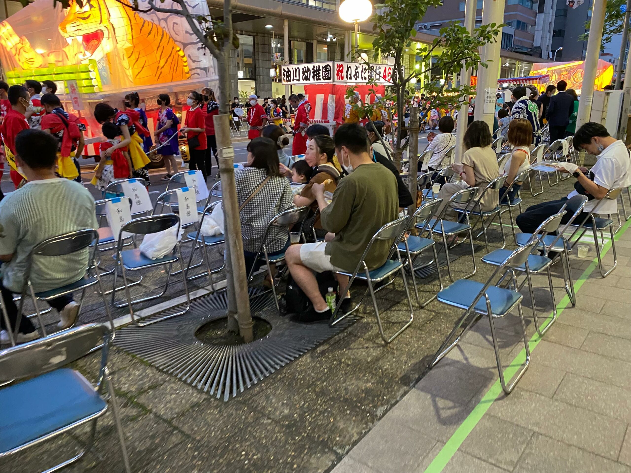 プロモーション到着 ねぶた祭 2022年8月6日 観覧席イス席 3枚連番 遊園