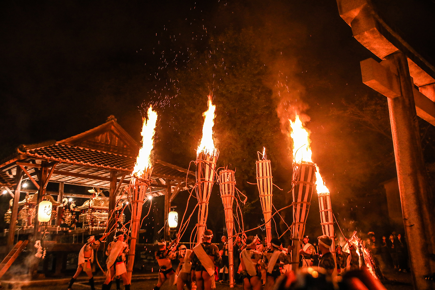 レア物・今年開催】京都 鞍馬火祭 ミニチュアたいまつ(神楽、大、手松