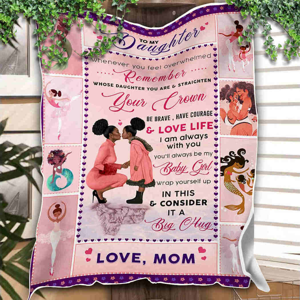 To My Daughter Black Girl Blanket Consider It A Big Hug Blanket 90LoveHome 90 LoveHome