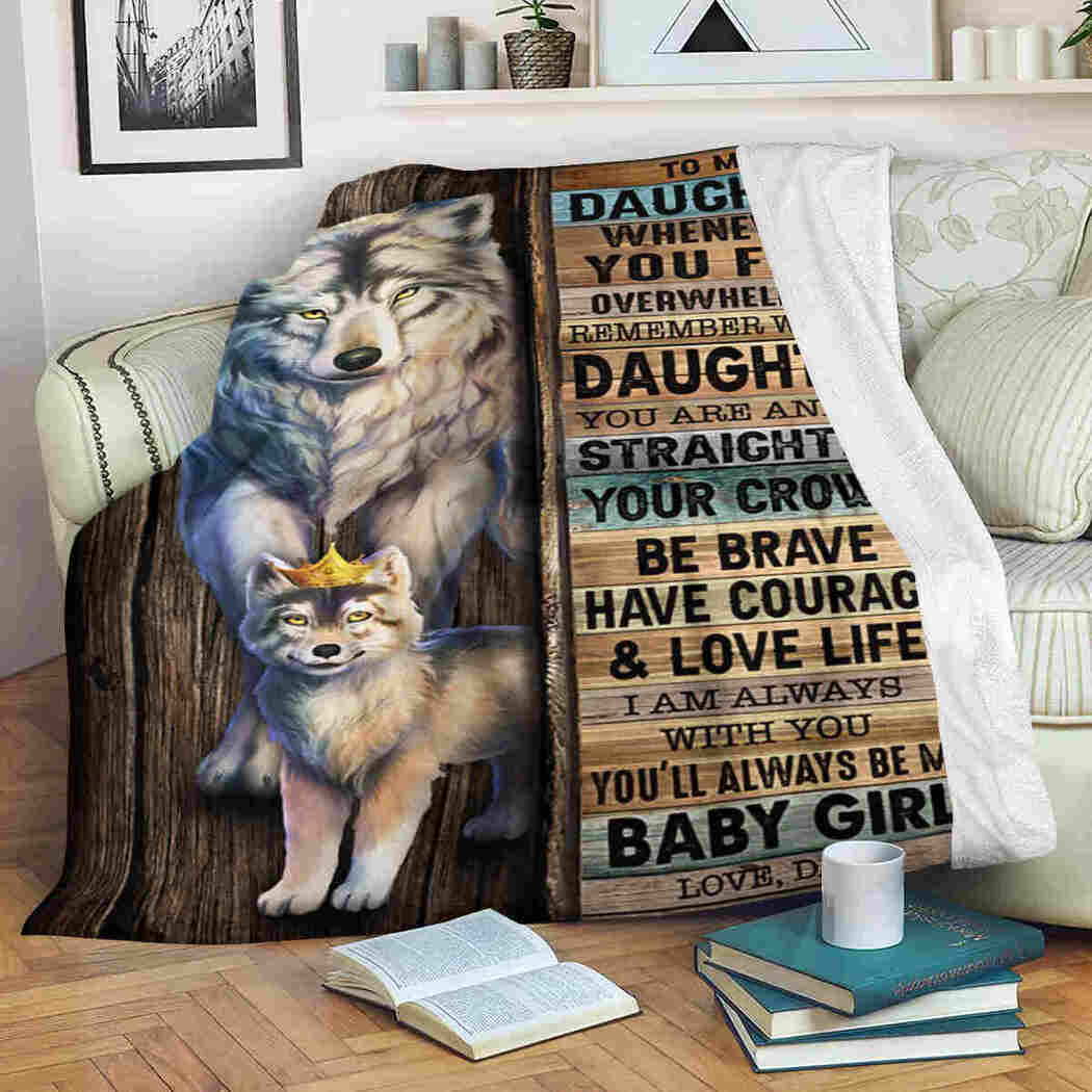 To My Daughter Wolf I Am Always With You Blanket 90 LoveHome
