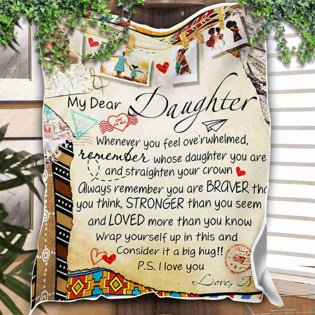 My Dear Daughter Blanket Letter Map Consider It A Big Hug Blanket