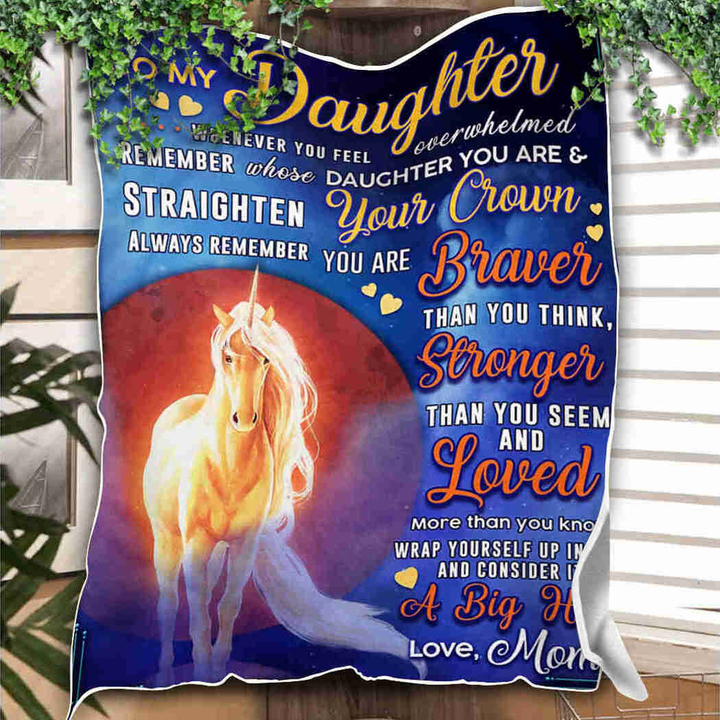 To My Daughter Blanket Unicorn Moon Consider It A Big Hug Blanket 90 LoveHome
