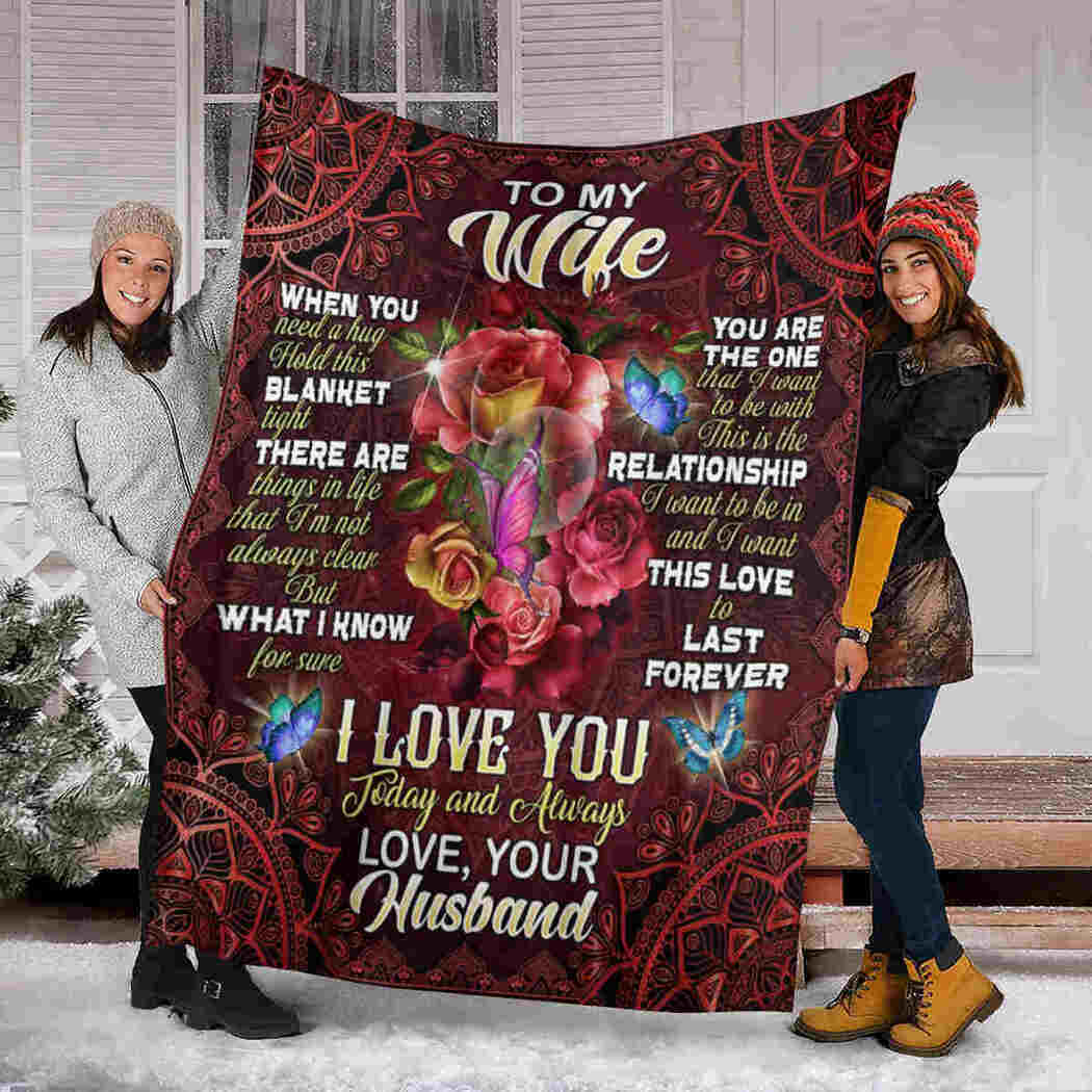 To My Wife Flower Mandala Blanket I Love You Blanket 90 Lovehome 0439