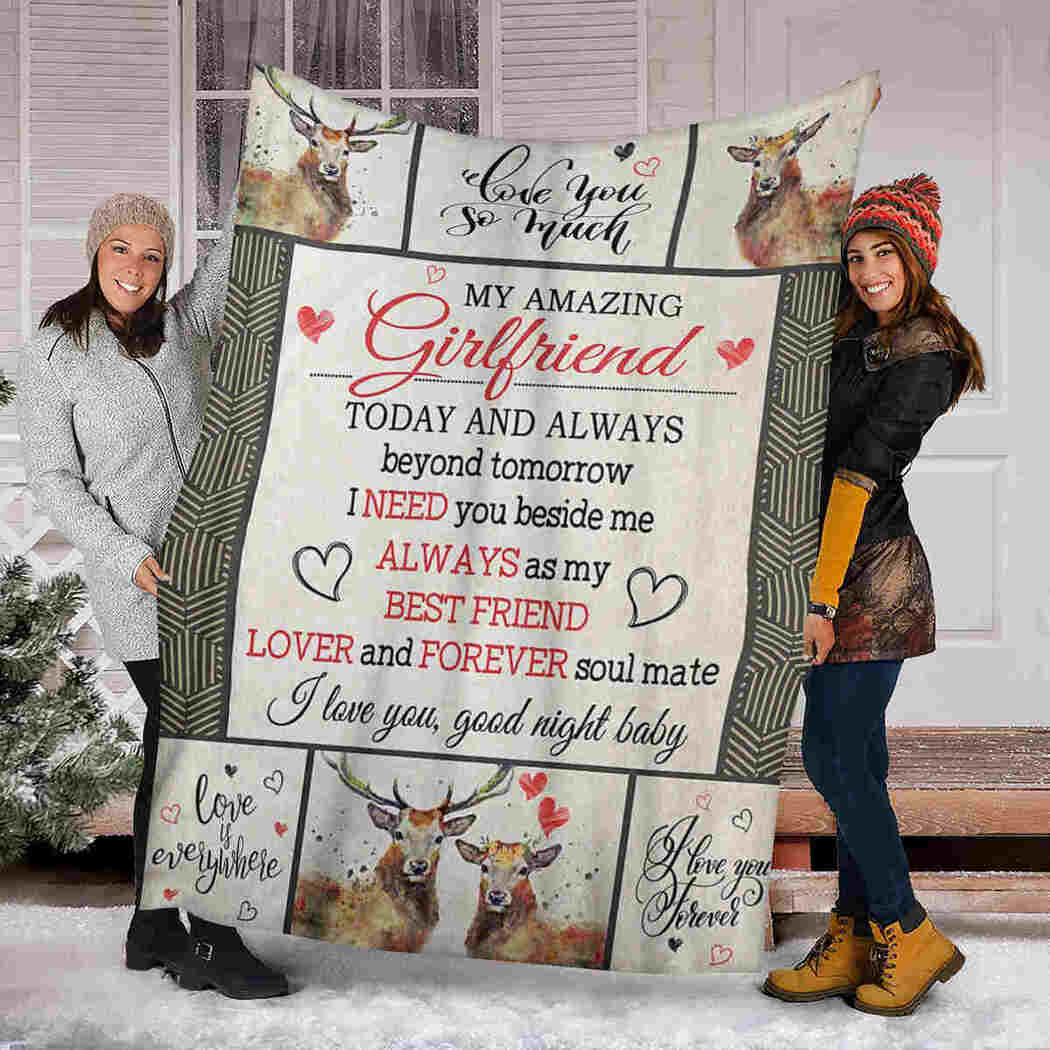 My Amazing Girlfriend Blanket Couple Deer I Love You Blanket 90