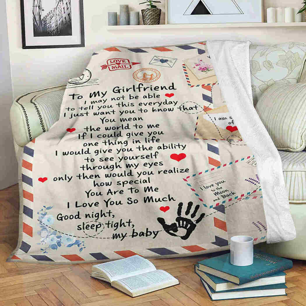 To My Girlfriend Blanket Air Mail Blanket I Love You So Much 90