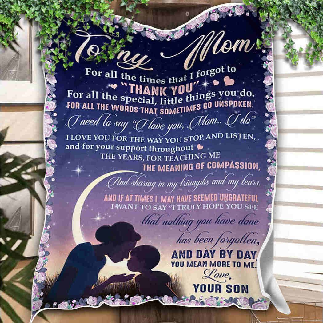 To My Mom Mom And Son Blanket Thank You Blanket 90 LoveHome