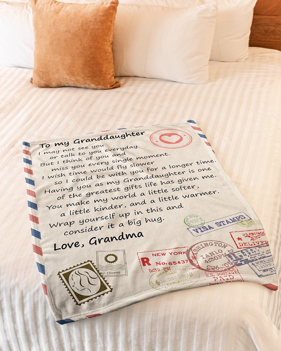Quilt Blanket Printing in US Love Grandma Fleece Details about   To My Granddaughter Letter 
