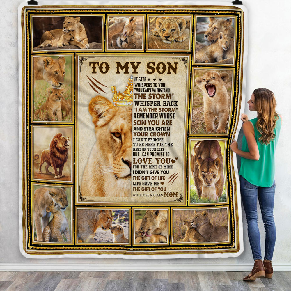 To My Son Lion King Fleece Blanket Whisper Back I Am The Storm From Mom 90 LoveHome