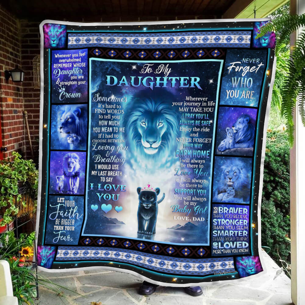 To My Daughter Lion Queen Fleece Blanket You Are Braver Than You Think