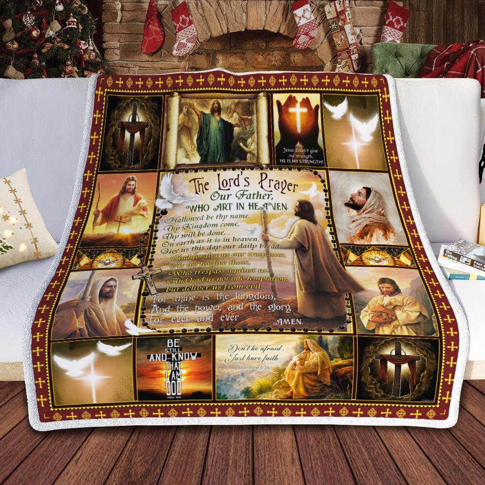 The Lord’s Prayer Our Father Christmas Fleece Blanket 90 LoveHome