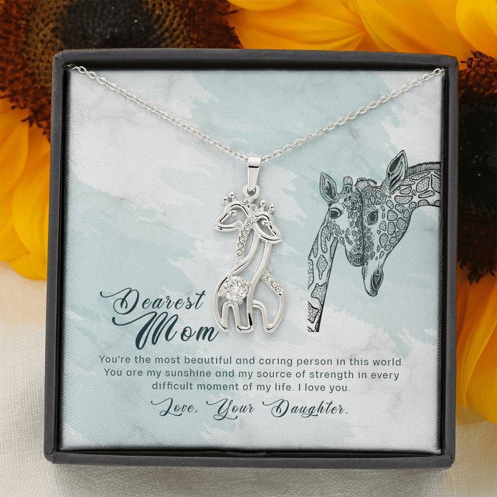 You're My Source Of Strength Giraffe Couple Necklace Gift For Mom