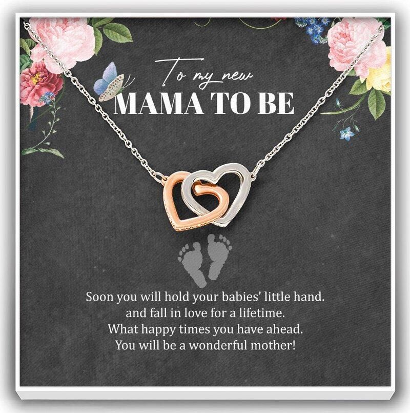 Gift For Mom Interlocking Hearts Necklace You Will Hold Your Babies's Little Hand