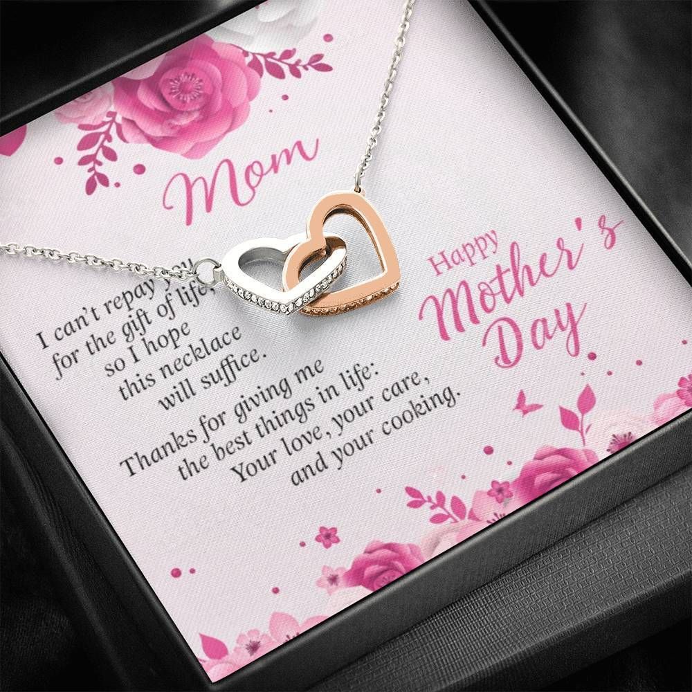Interlocking Hearts Necklace Gift For Mom Thanks For Giving Me The Best Things In Life
